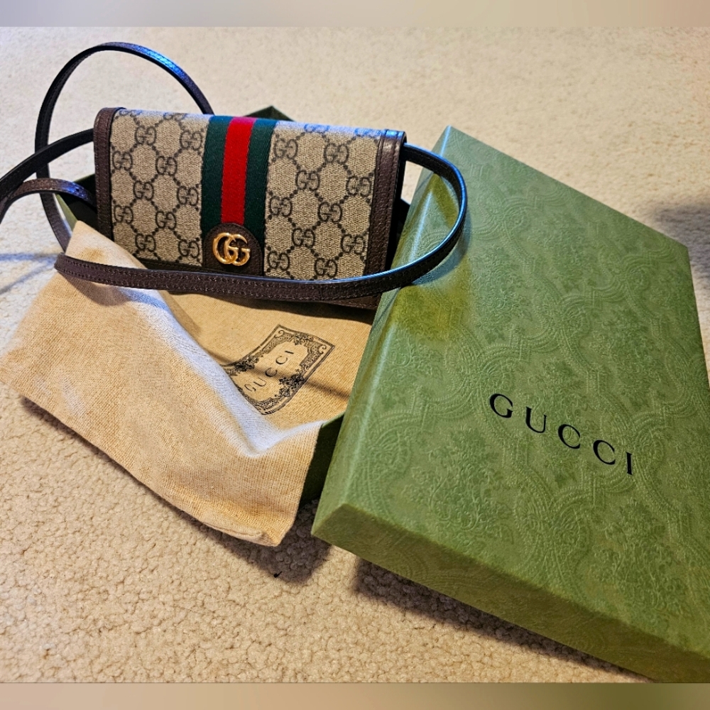 Authentic Gucci Ophidia Wallet On Strap
